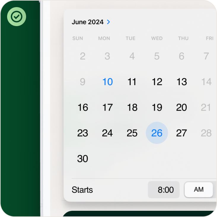 Date picker field usage illustration 2