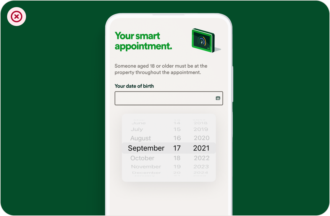 Date picker field usage illustration 1