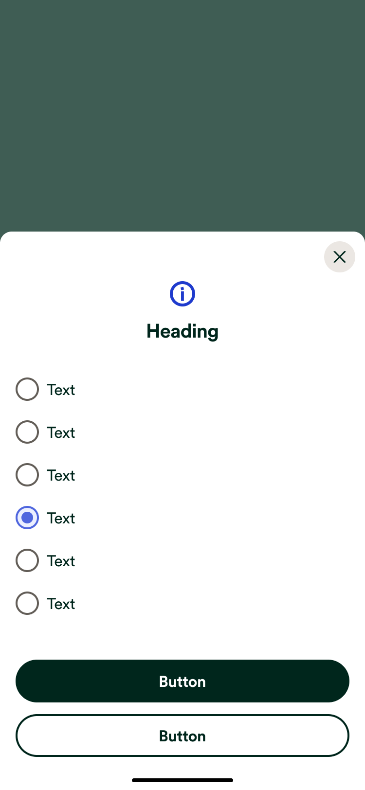Radio button bottom sheet