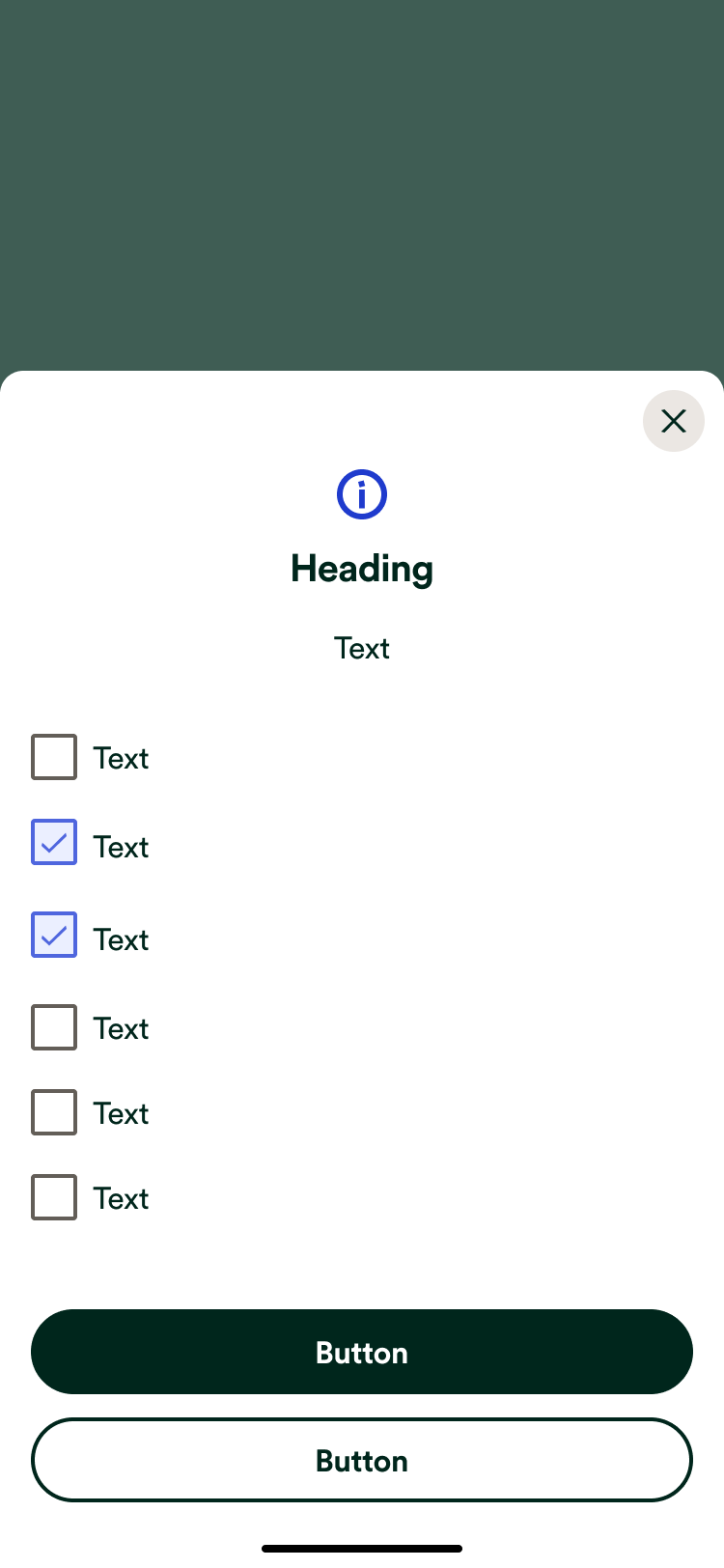 Checkbox bottom sheet