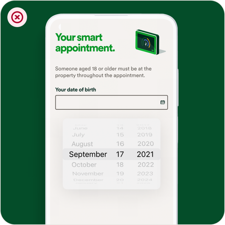 Date picker field usage illustration 1