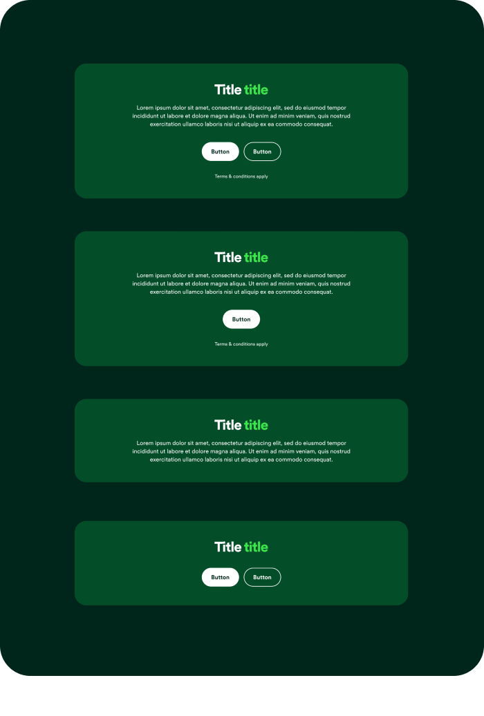 Promo Component Variations