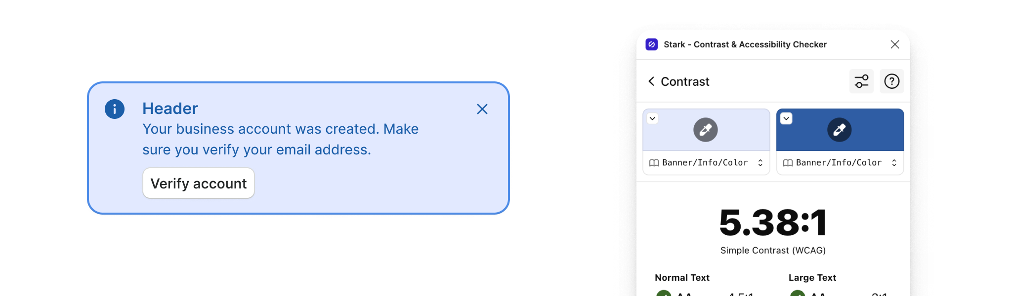 Find it in the Figma Plugins menu > Stark > Contrast Checker.