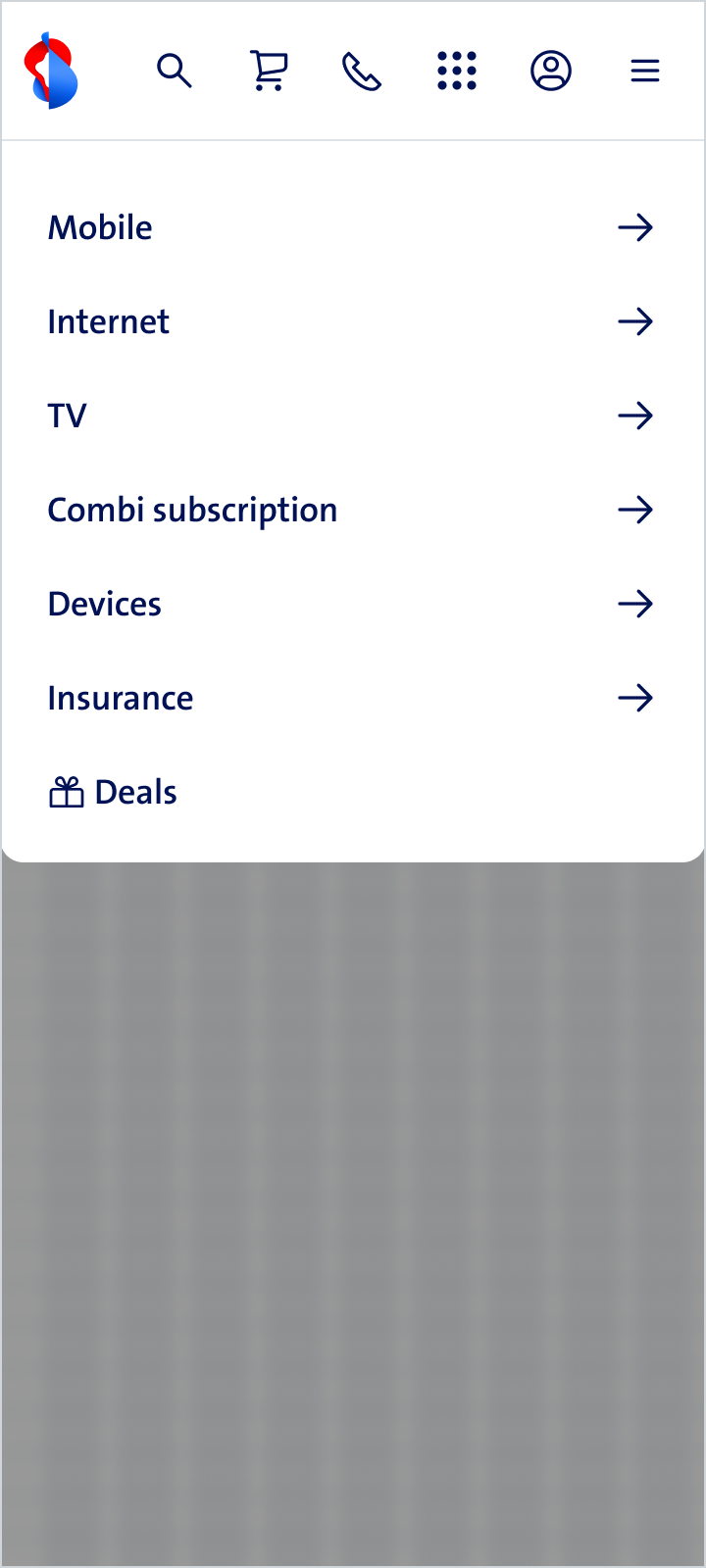 Mobile menu
