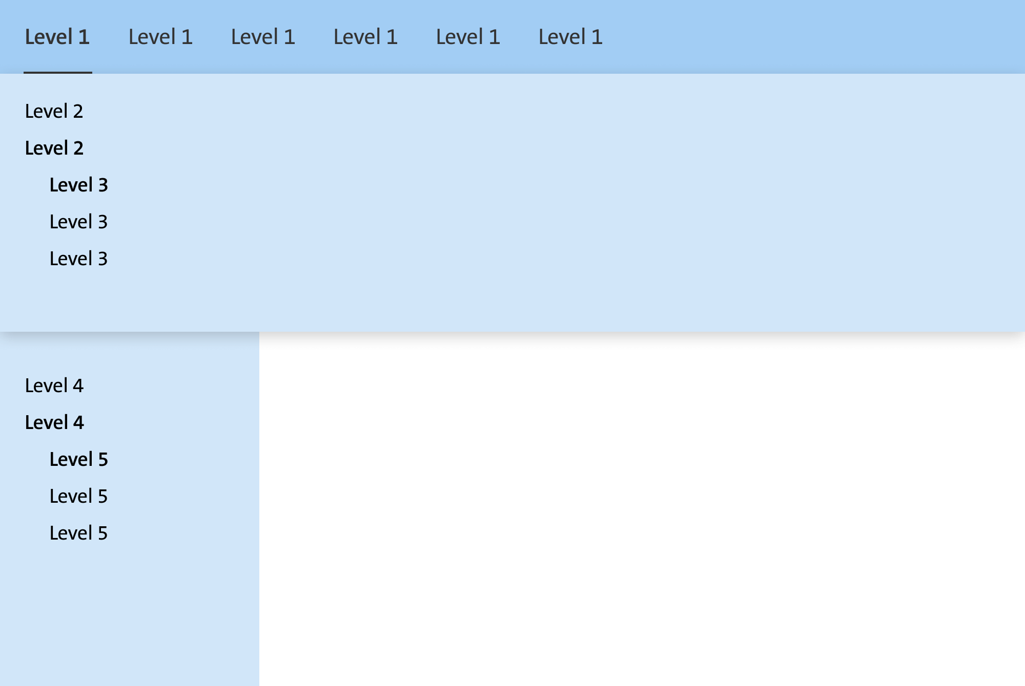  Navigation with submenu and lefthand