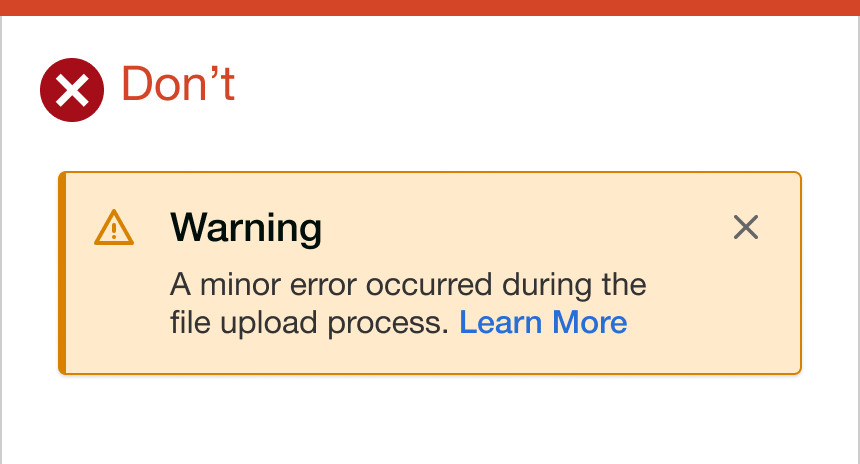 Error Data File Banner Usage | Alert Banner | Made with Supernova