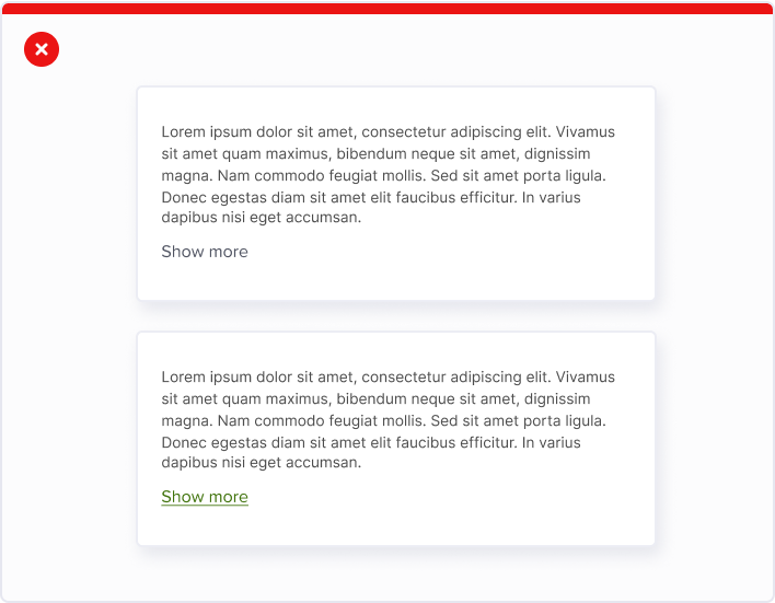 Use list link or inline link, alone and/or directly after another content. 