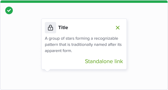 Use popover when you need to provide an interactive action.