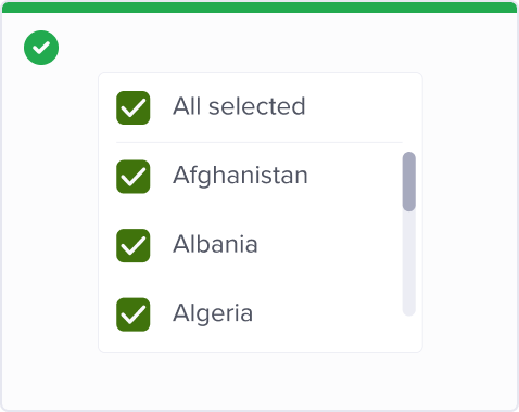 If parent checkbox is checked, all the child checkboxes are checked.