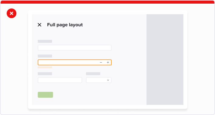 Warning number inputs block the course of the user.