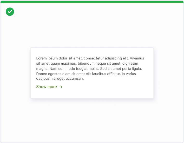 Use standalone link, alone and/or directly after another content.