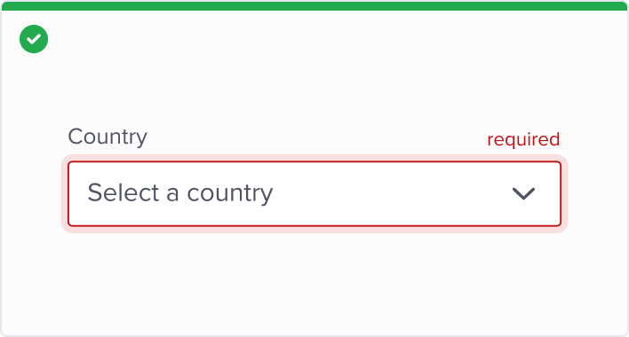 Use “required” mention to show that the select is mendatory when a user tries to move on.