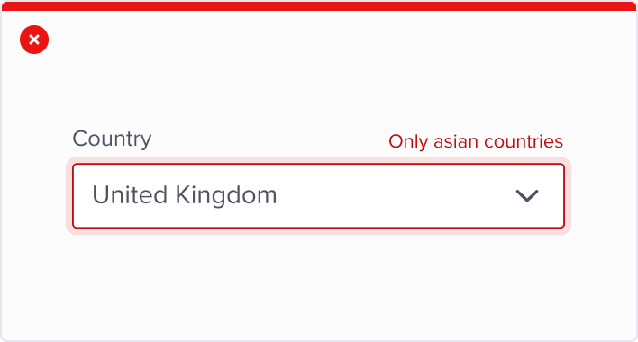 Use the localisation of “required” mention to add any other information about the selection.