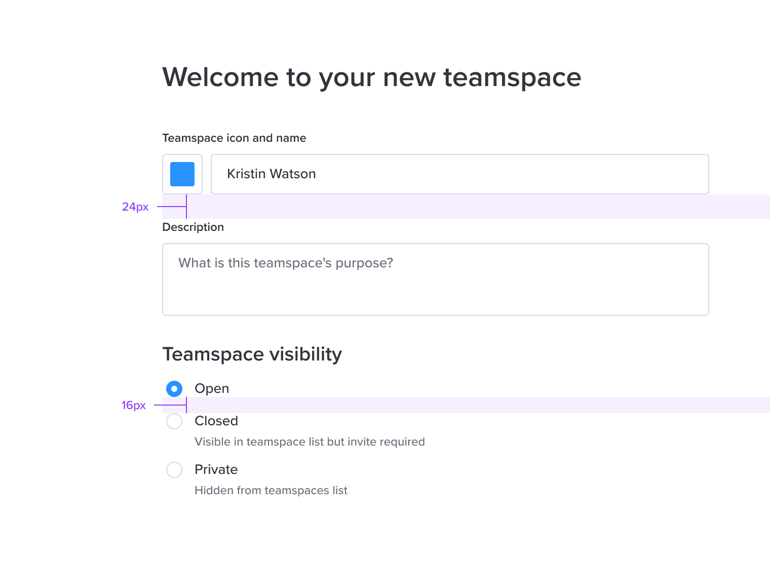 Input fields typically need larger spacing as opposed to selection elements.