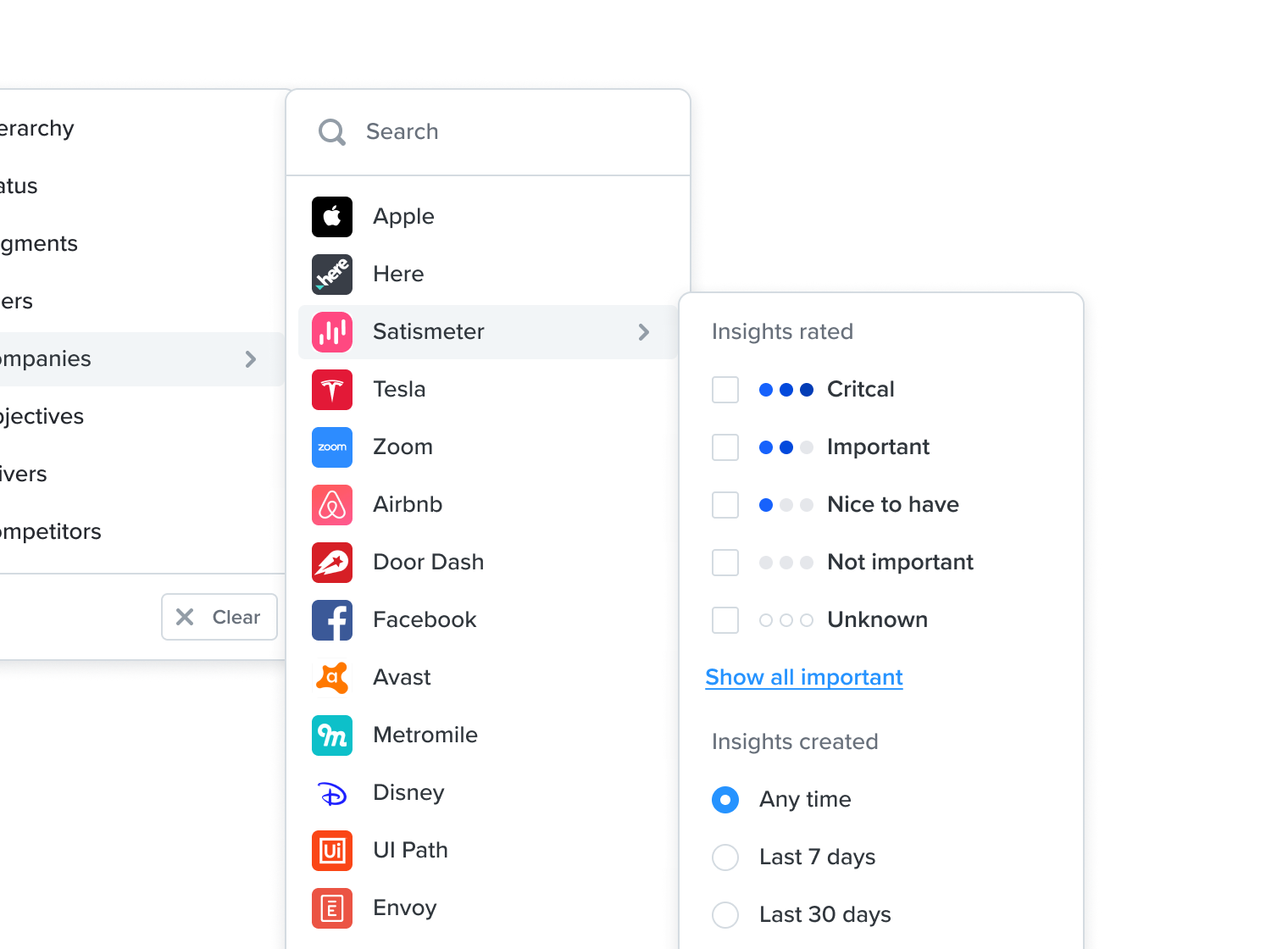 Submenus