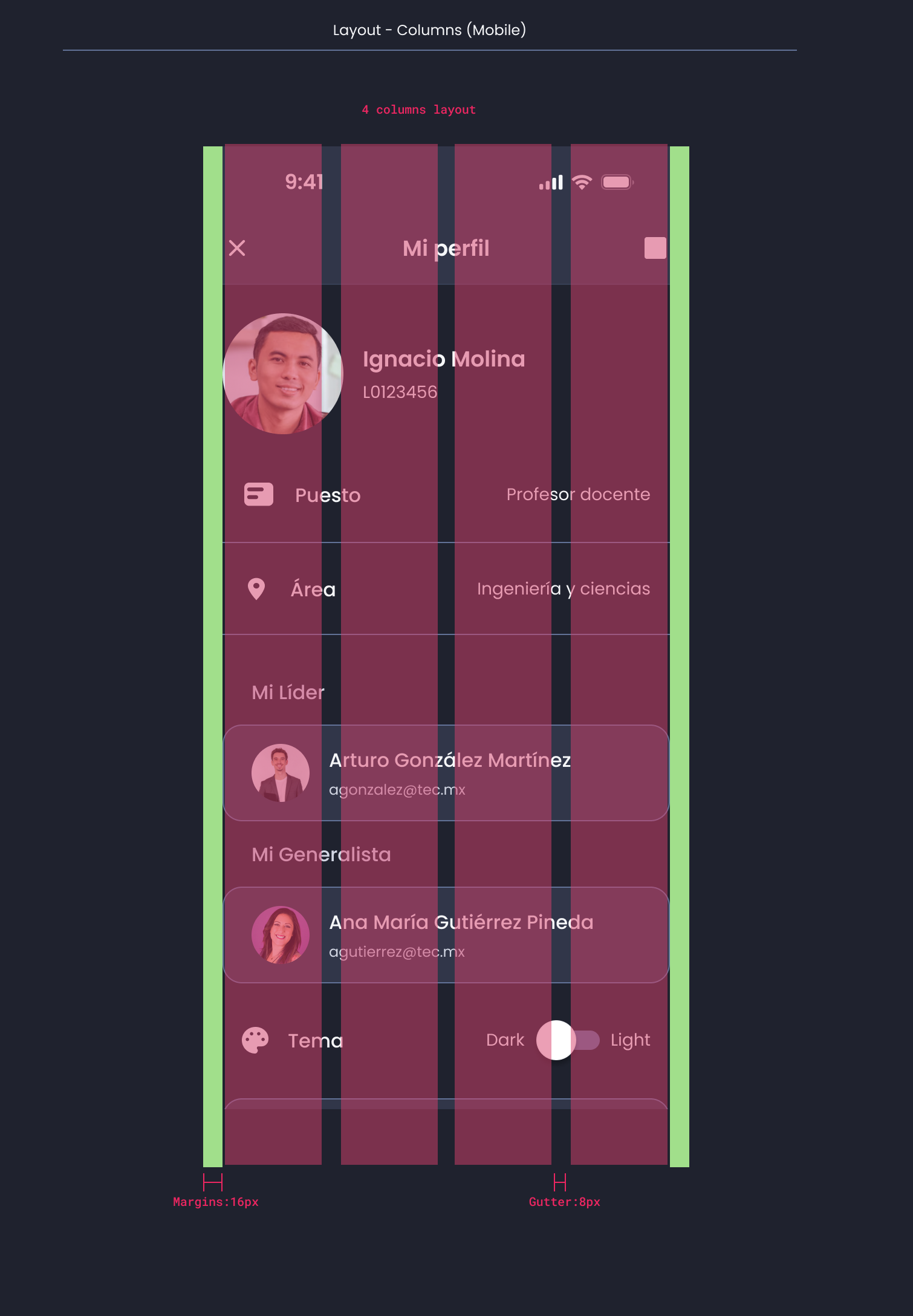 Descripción general | Layout | Made with Supernova