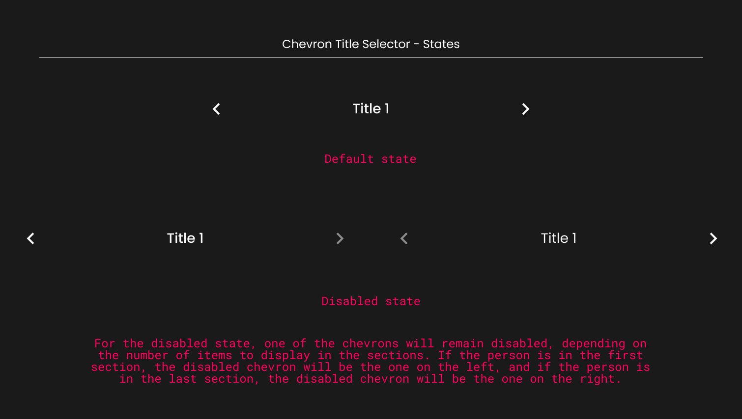 Descripción general | Chevron title selector | Made with Supernova