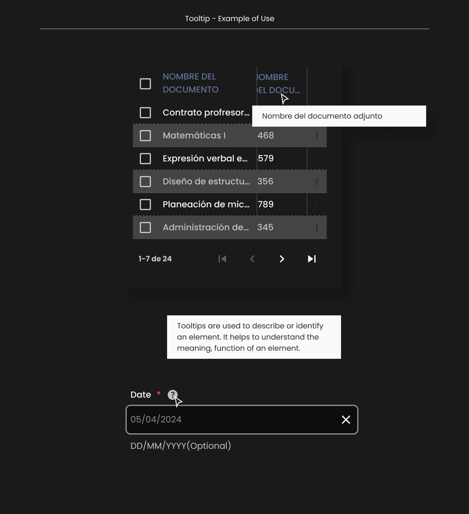 Descripción general | Tooltip | Made with Supernova