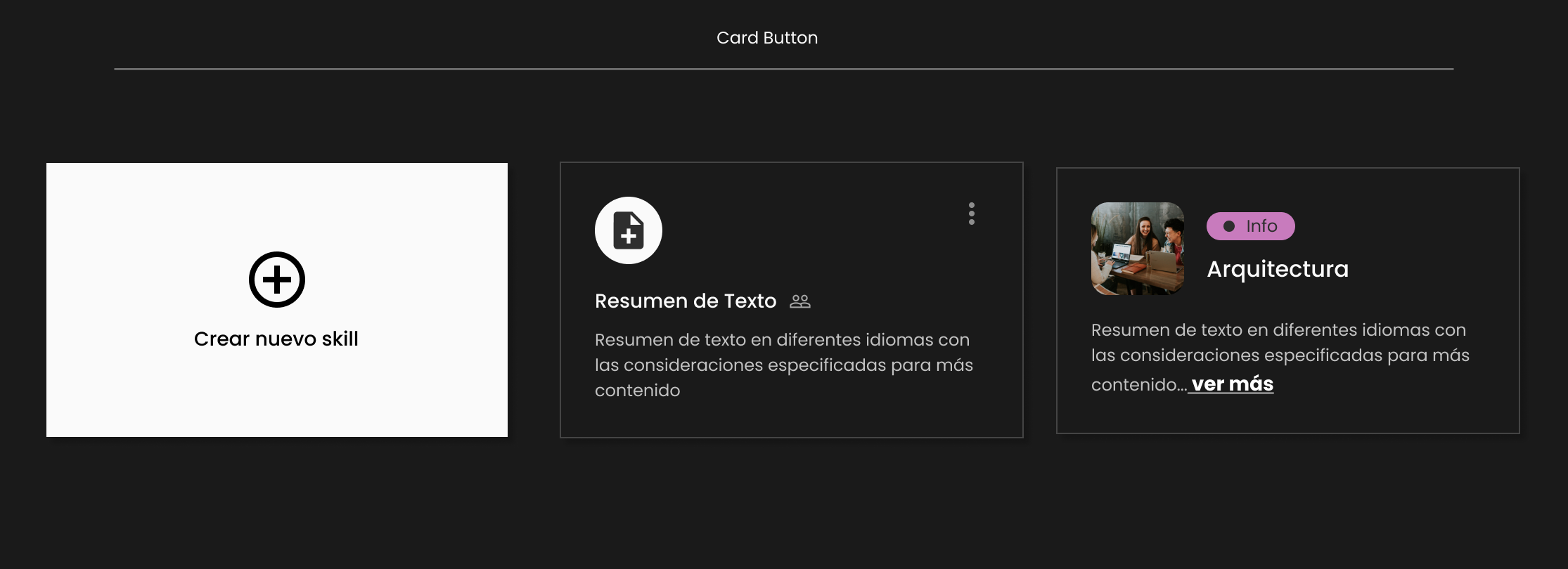 Descripción general | Card button | Made with Supernova