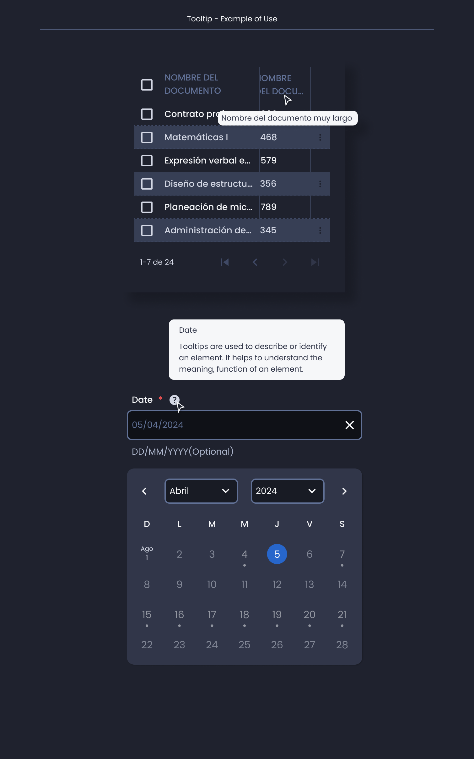 Descripción general | Tooltip | Made with Supernova