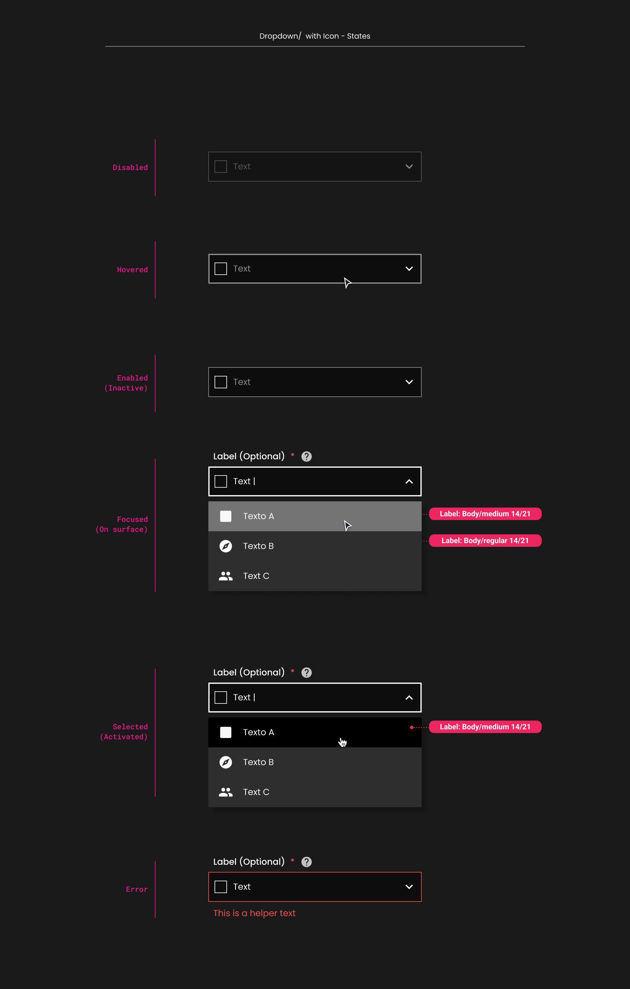 Descripción general | Dropdown | Made with Supernova