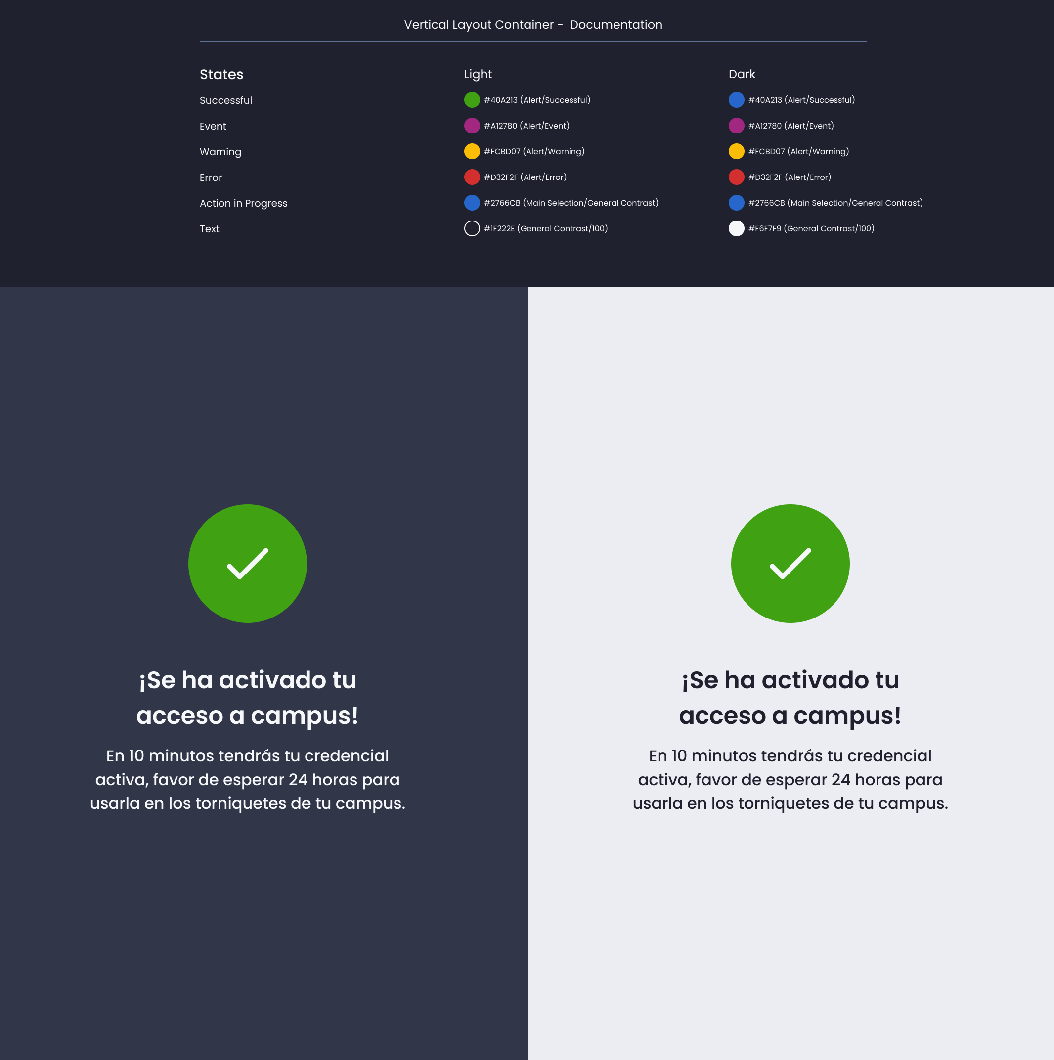 Descripción general | Vertical layout container | Made with Supernova