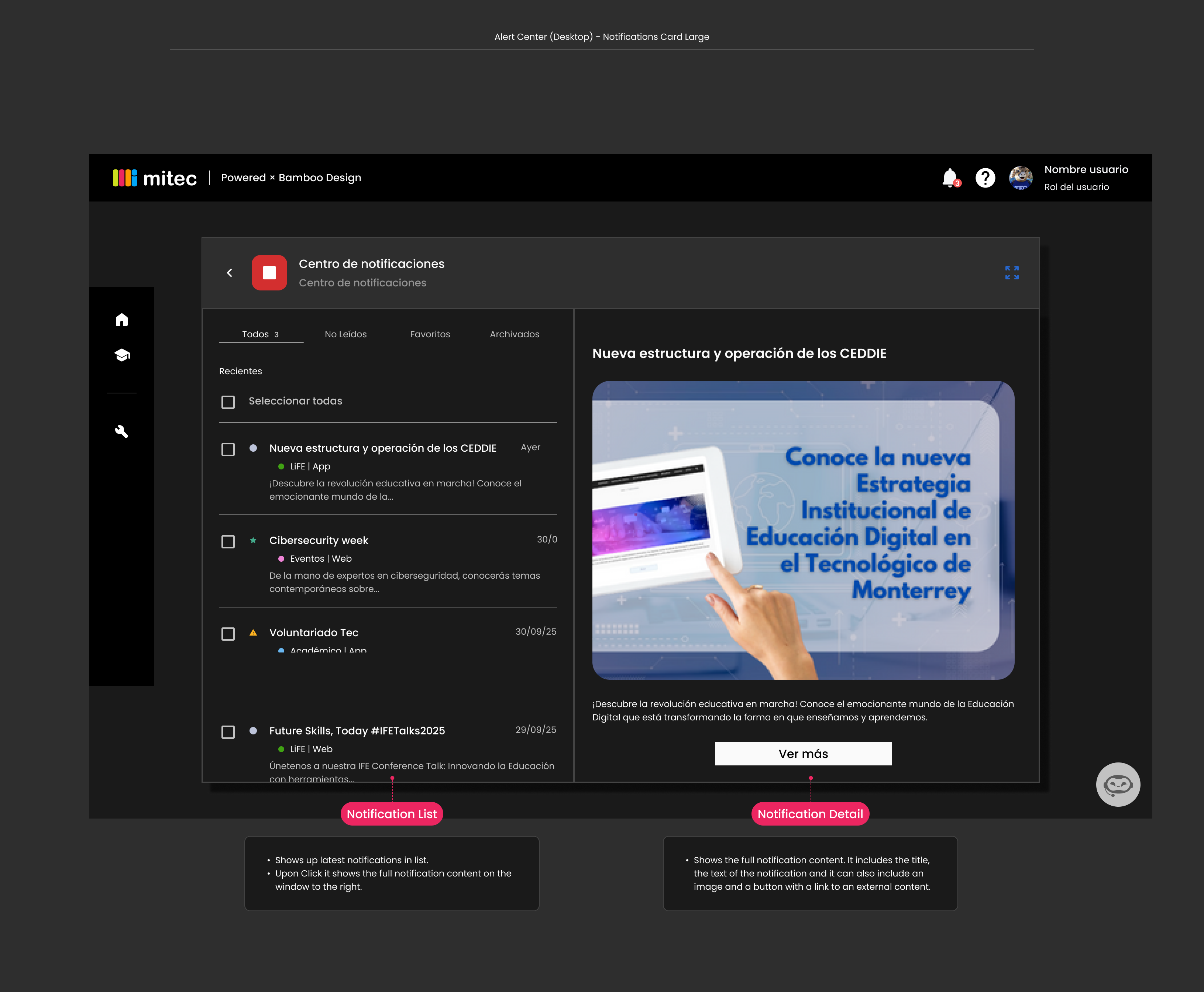 Descripción general | Notification center | Made with Supernova