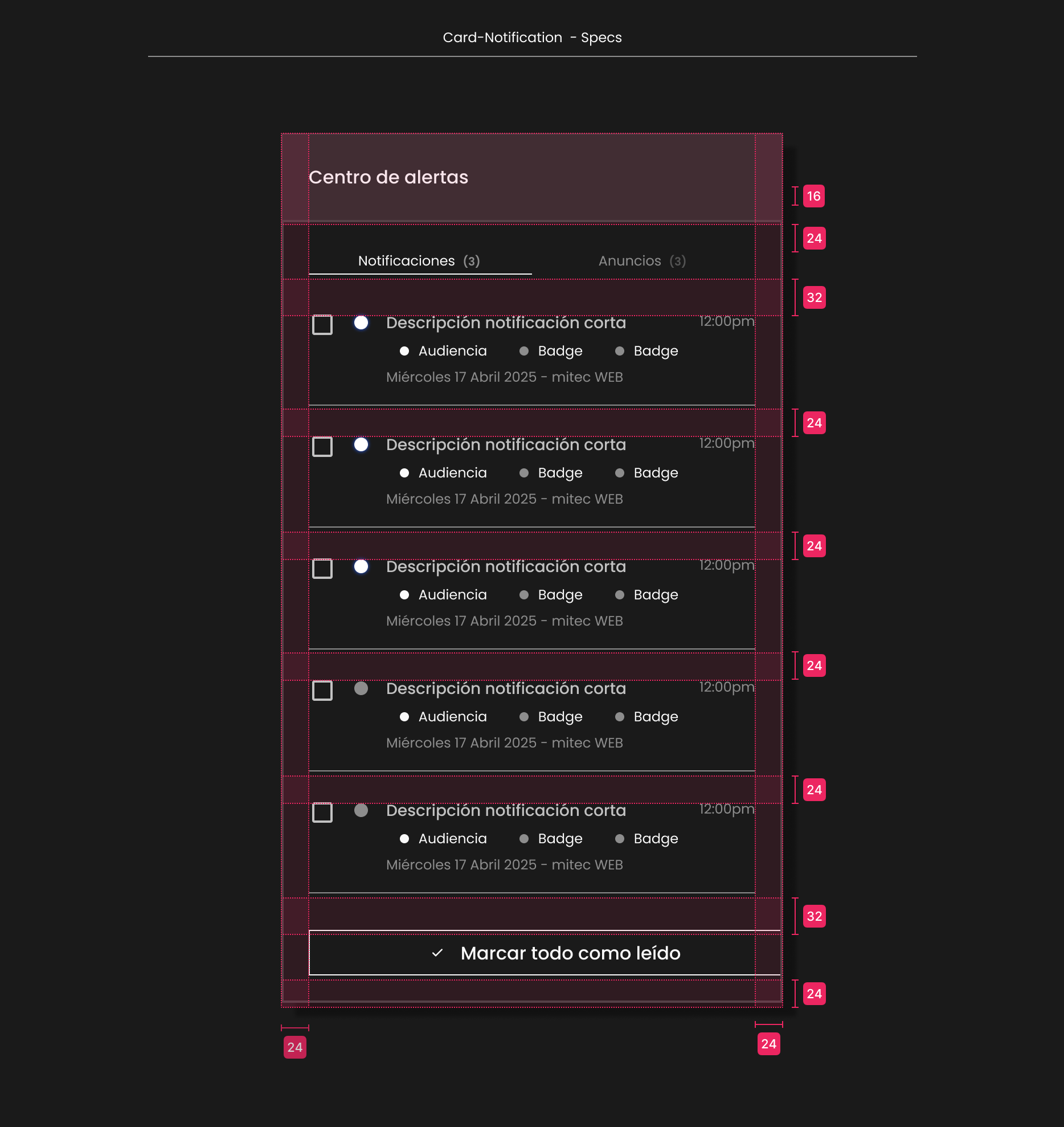 Descripción general | Notification card | Made with Supernova
