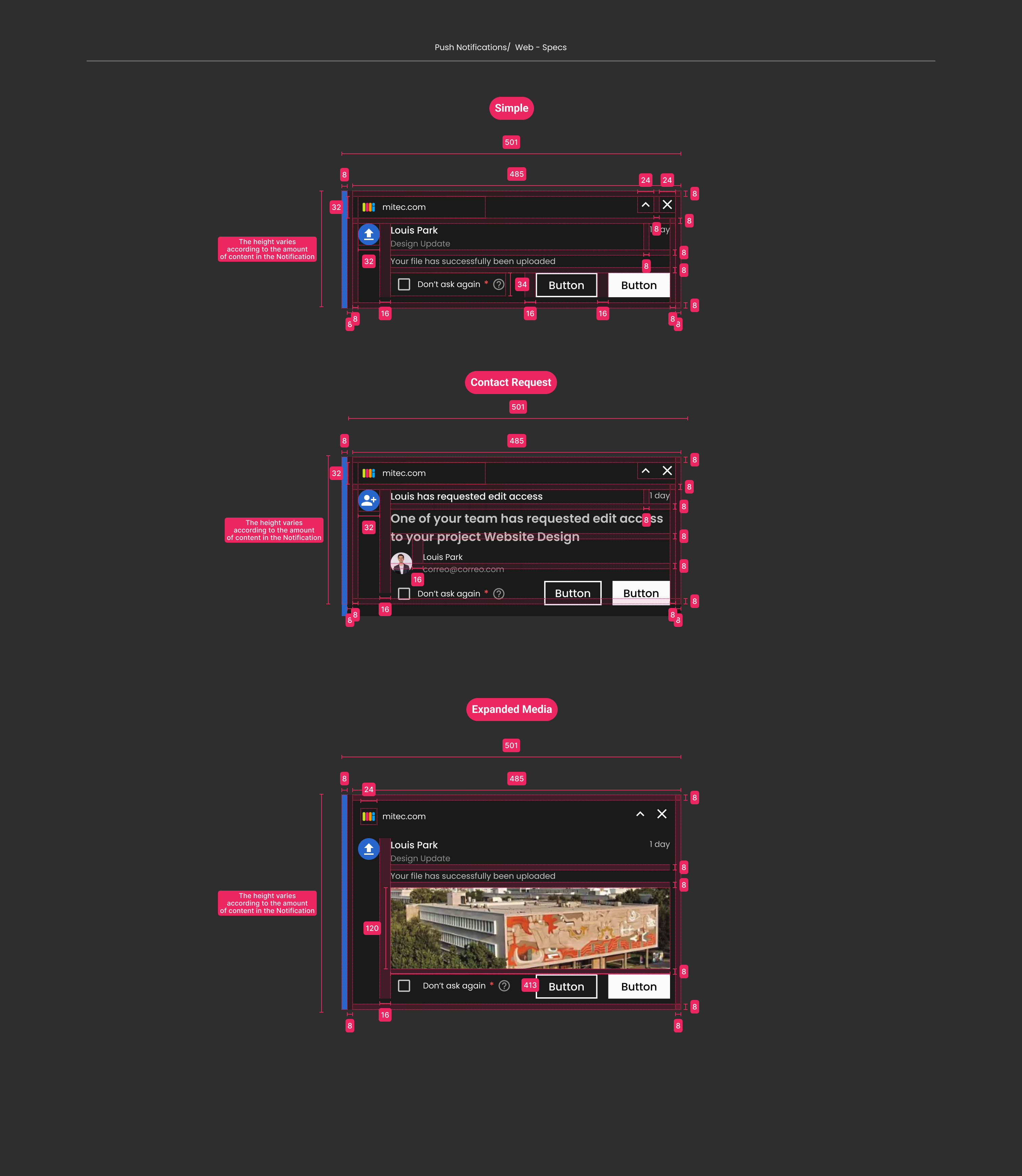 Descripción general | Push notification | Made with Supernova
