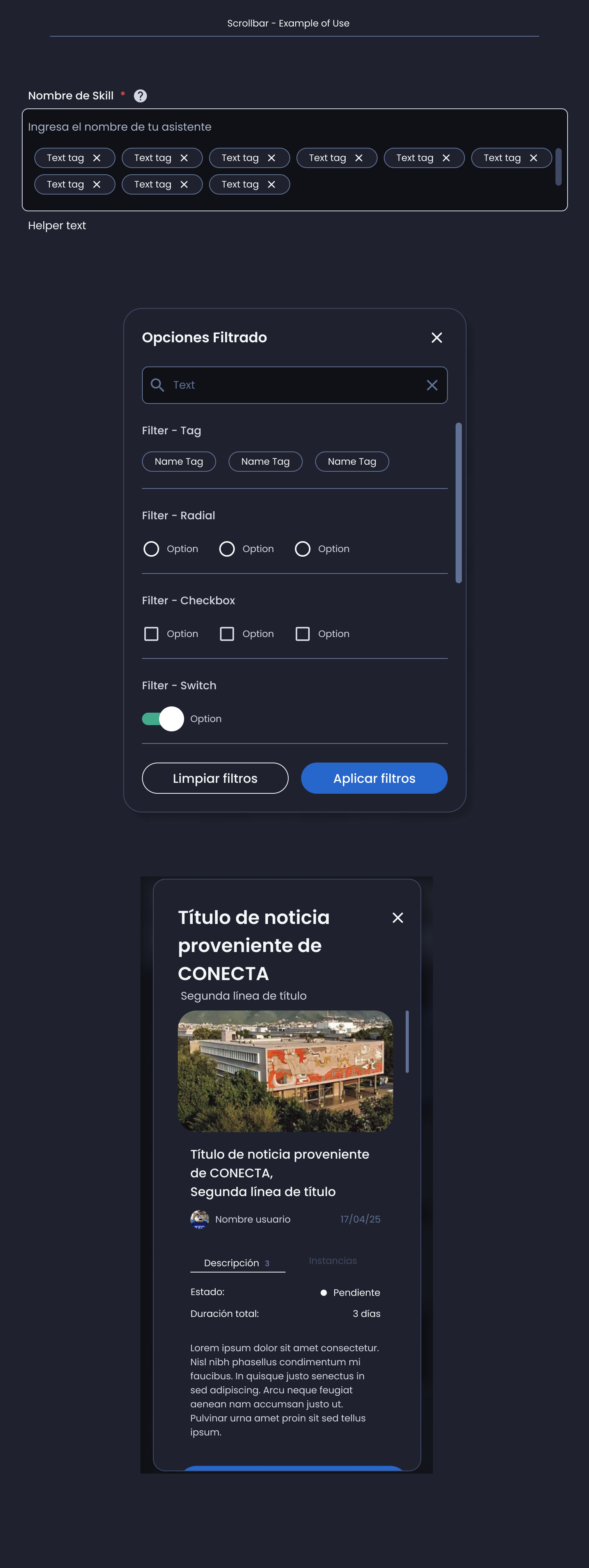 Descripción general | Scrollbar | Made with Supernova