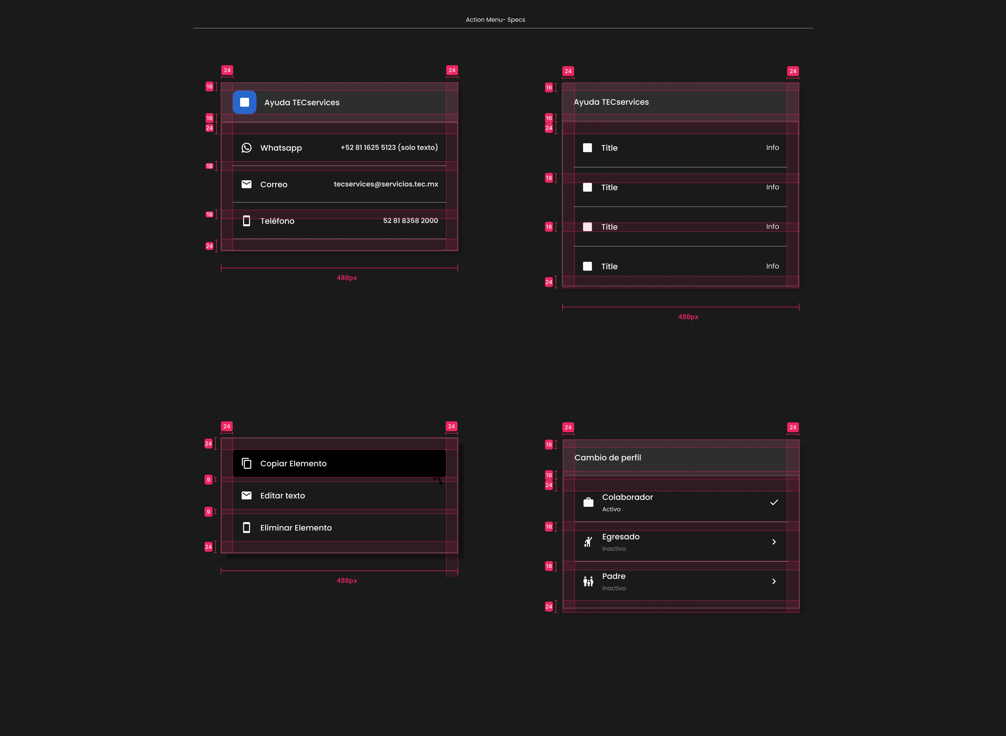 Descripción general | Action menu | Made with Supernova
