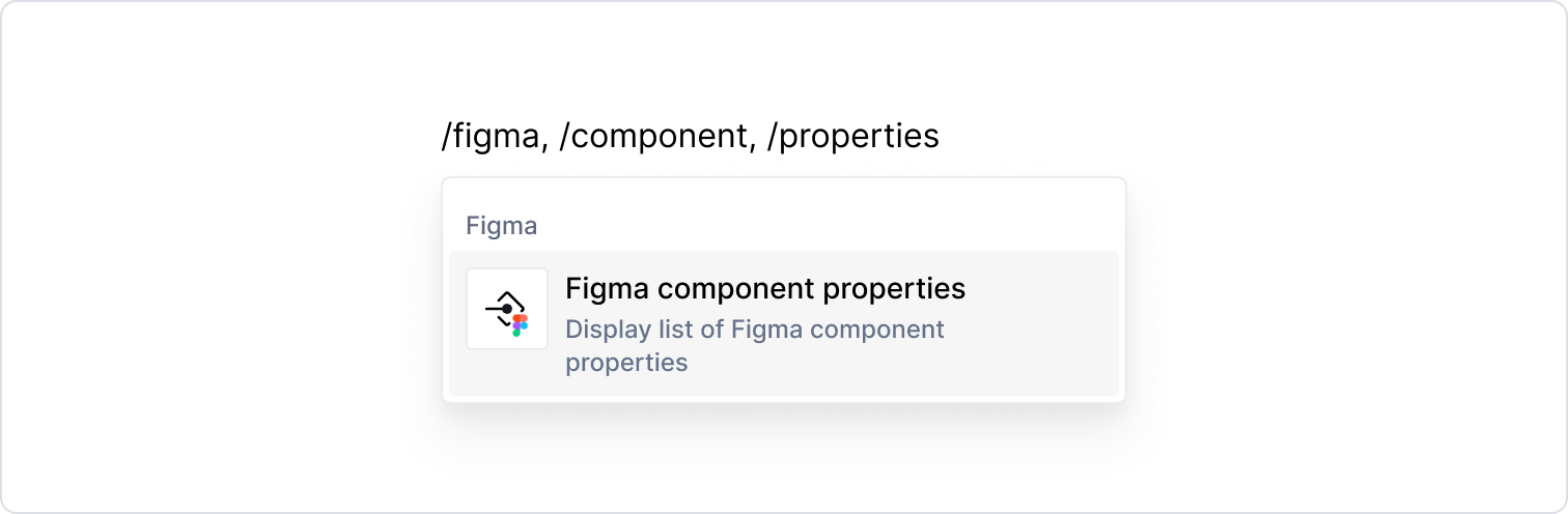 Figma component properties block - menu