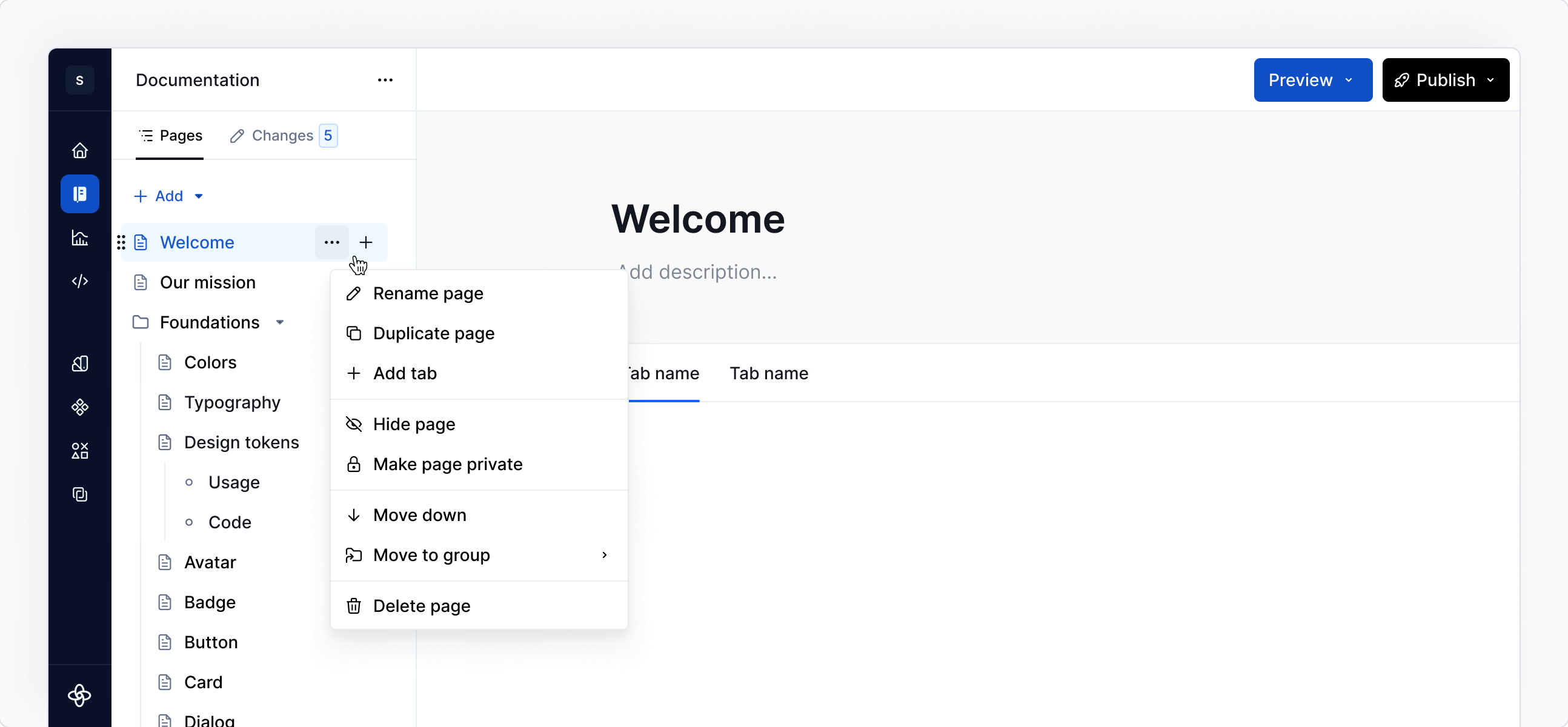 Pages / Edit a page