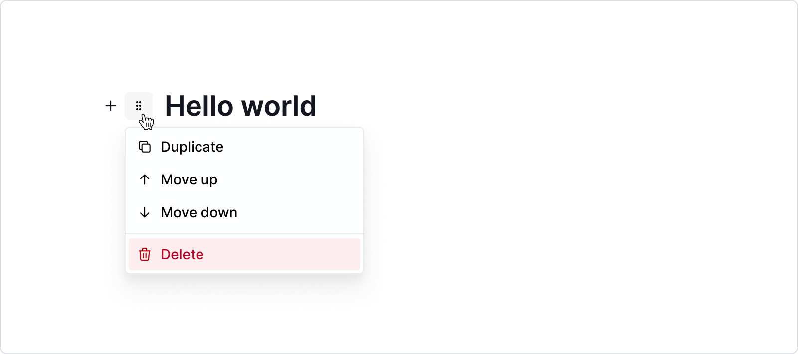 Deleting a block