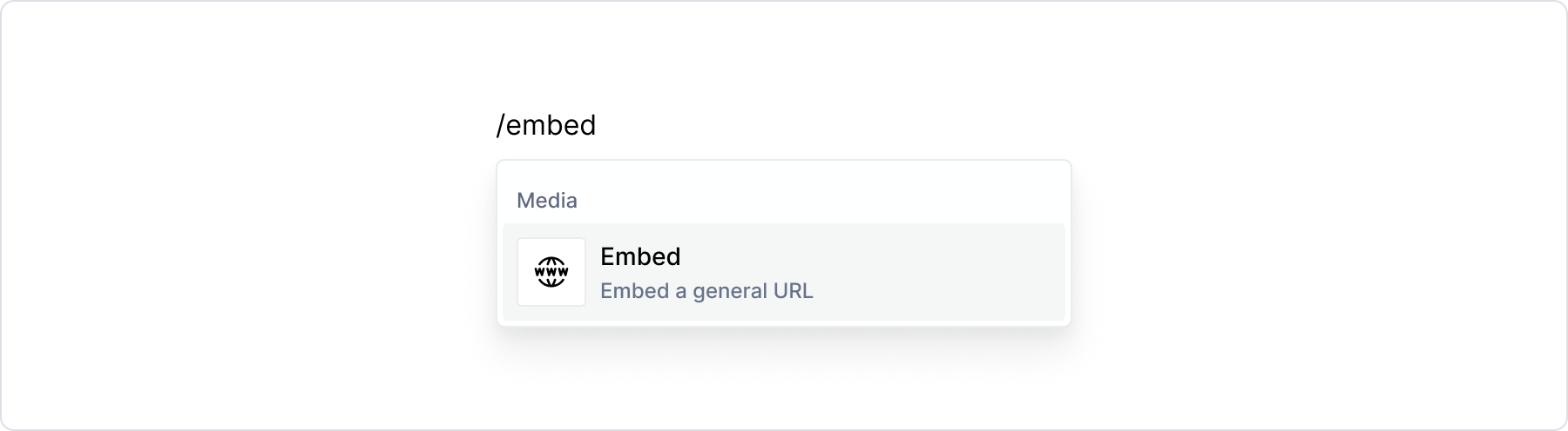 Embed / menu