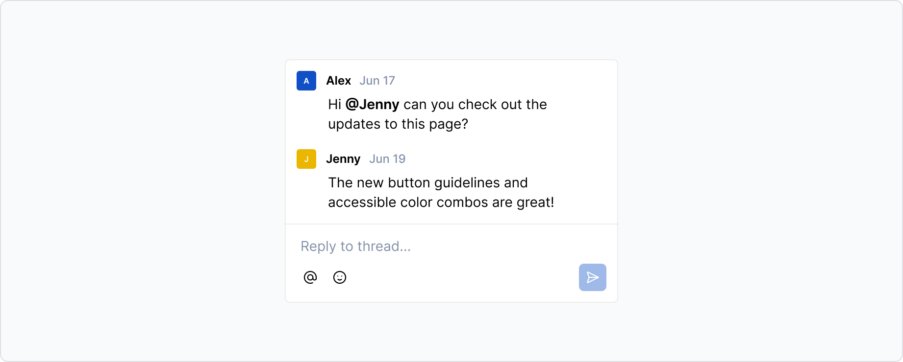 Comments - react & reply