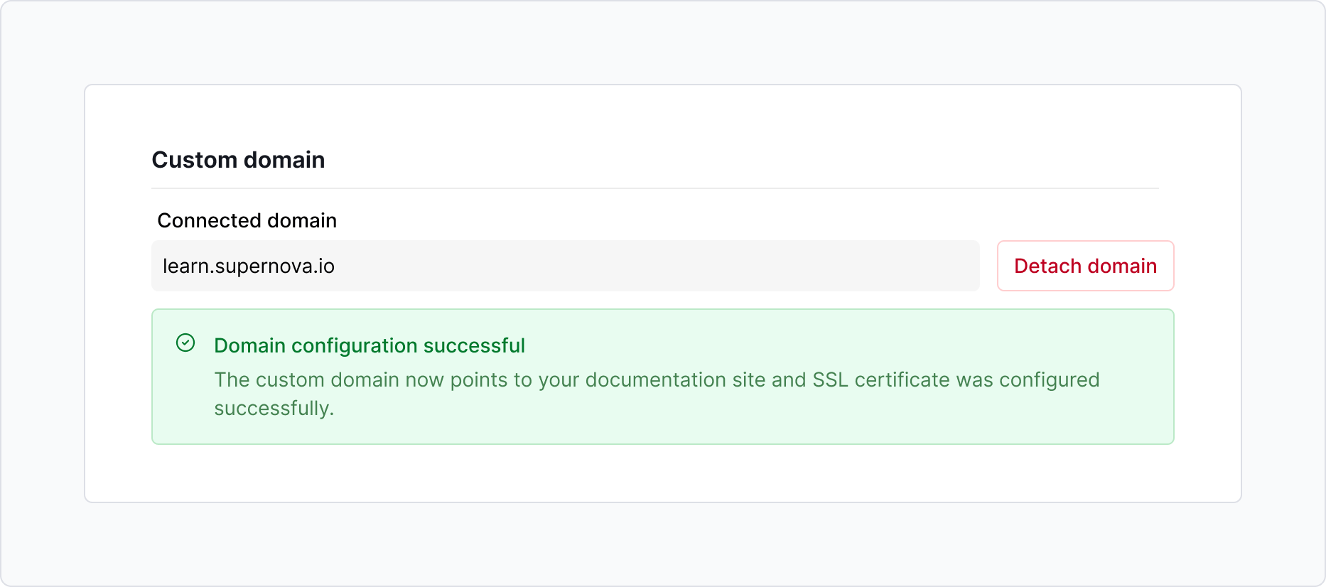 Custom domain - enabled
