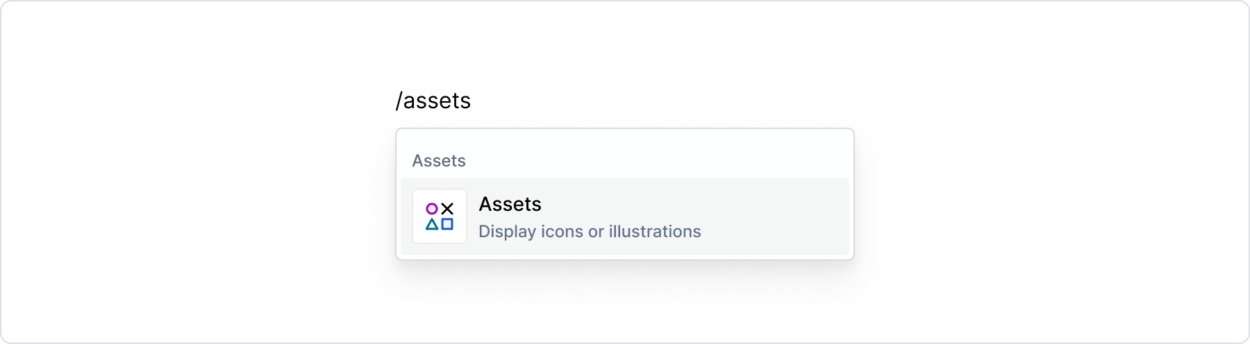 Assets / menu