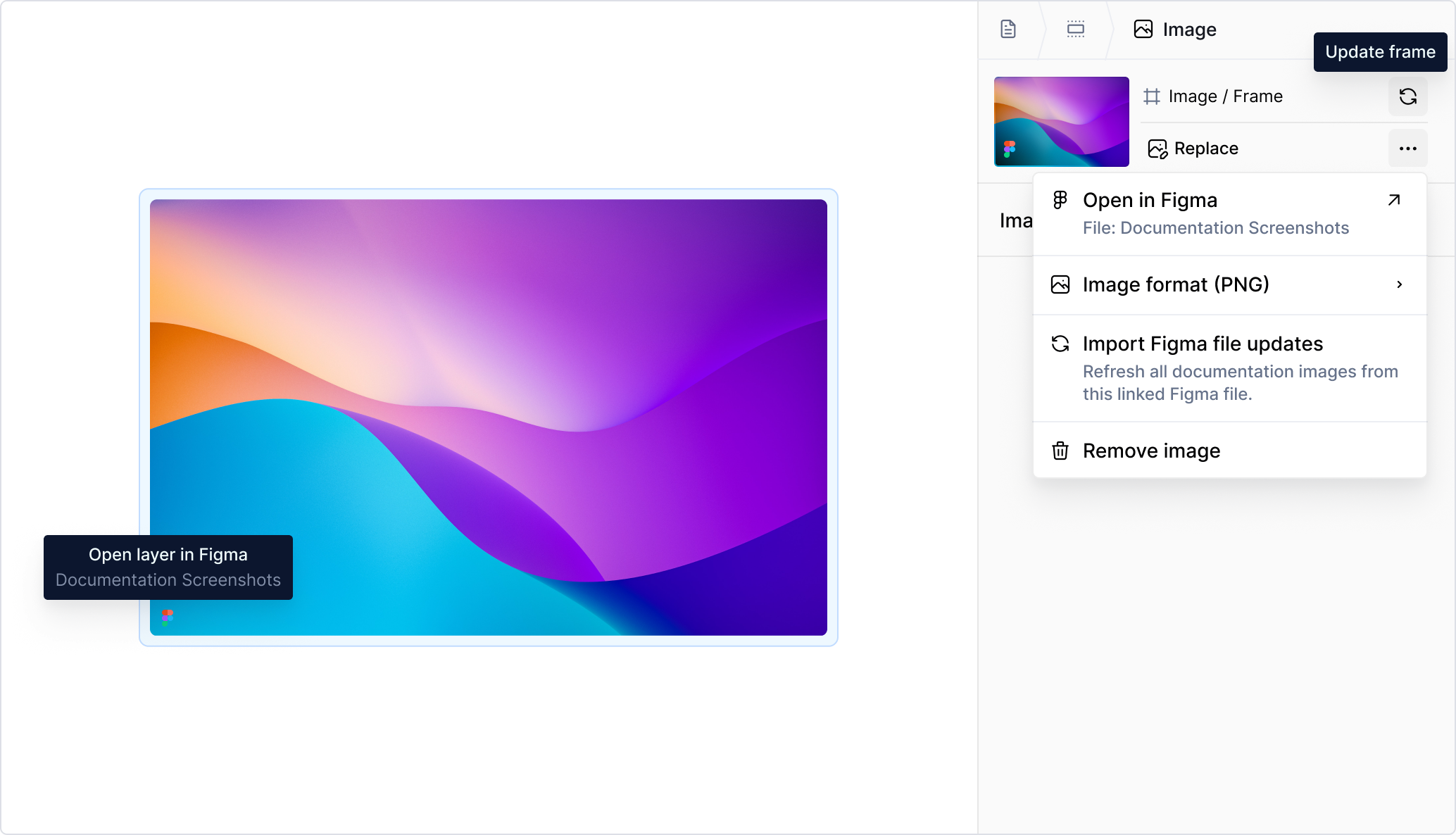 Figma frame in image block