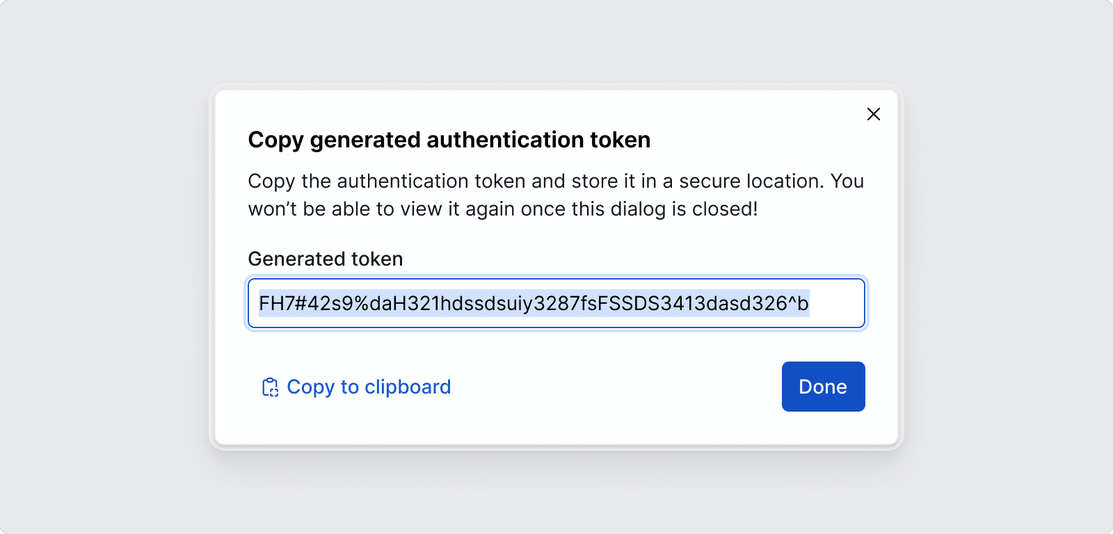 Copy auth token