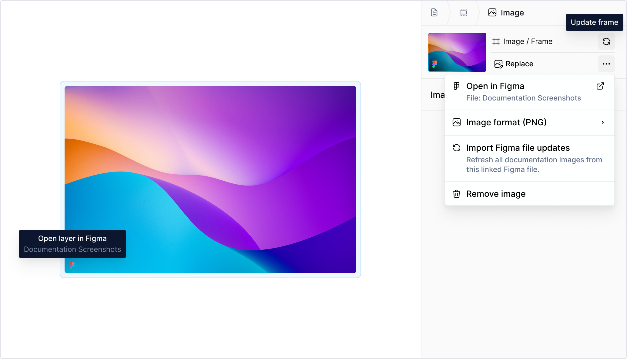 Figma frame in image block