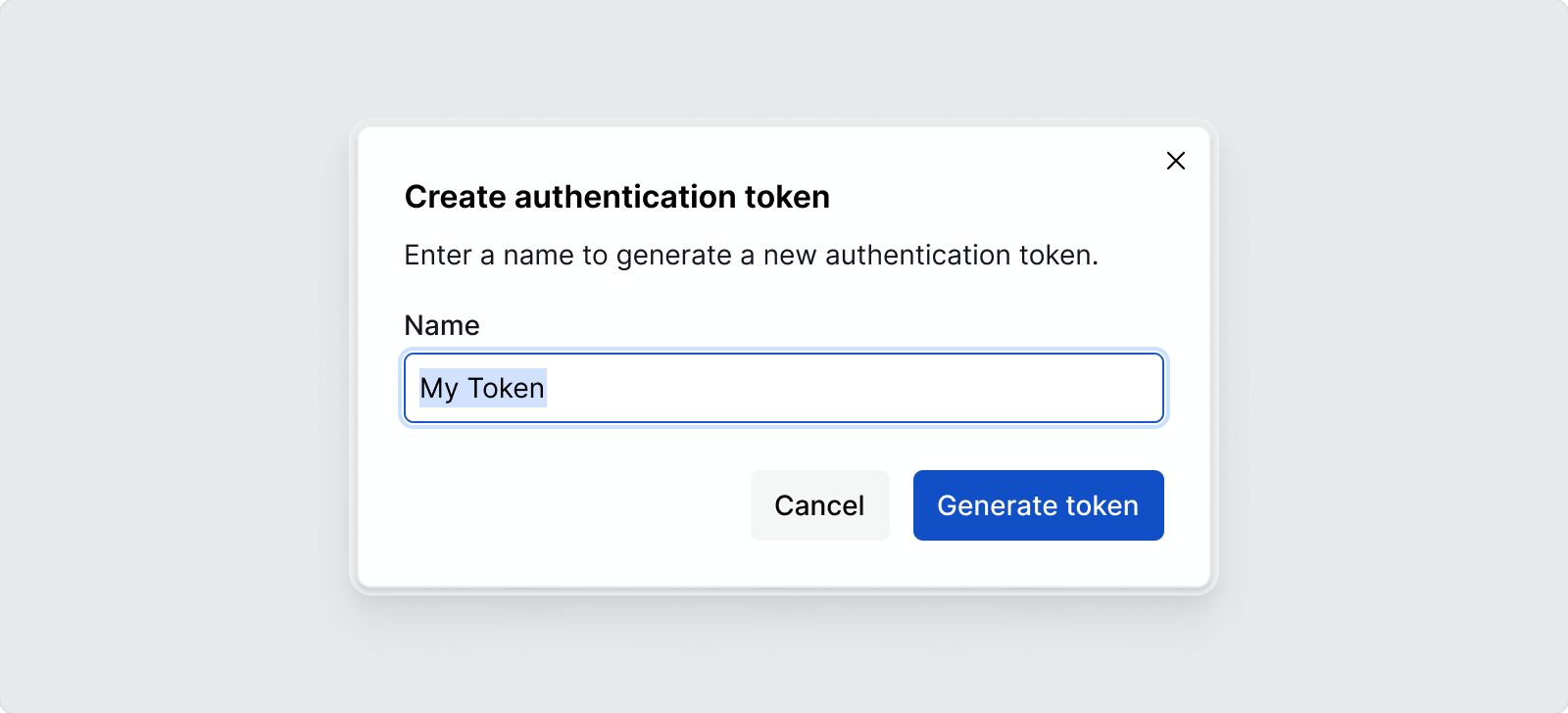 Create auth token