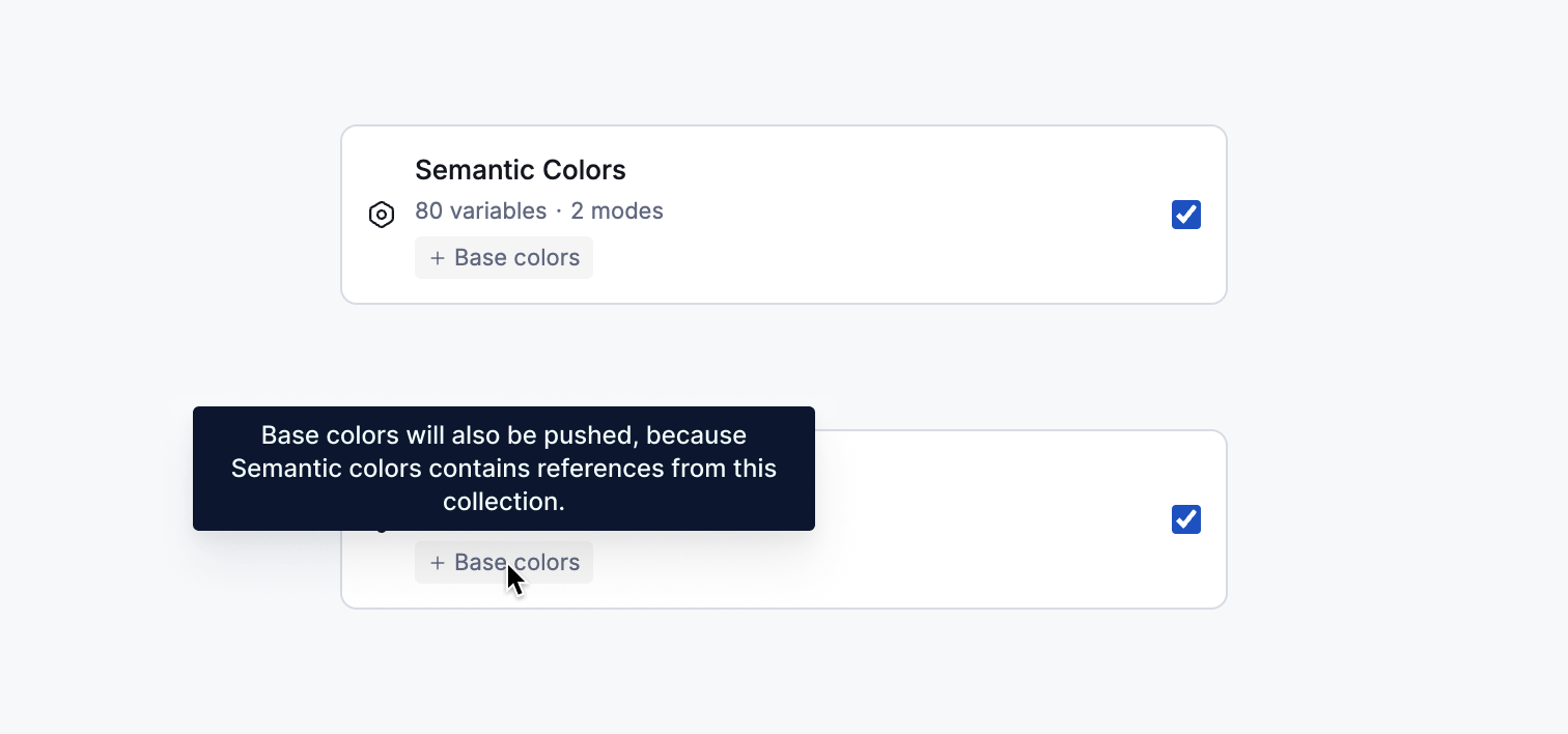 Example of dependency between multiple collections.