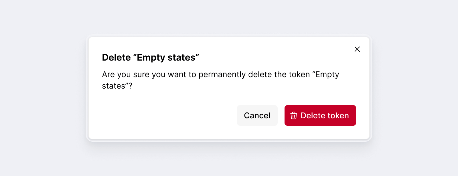 Tokens: Delete token