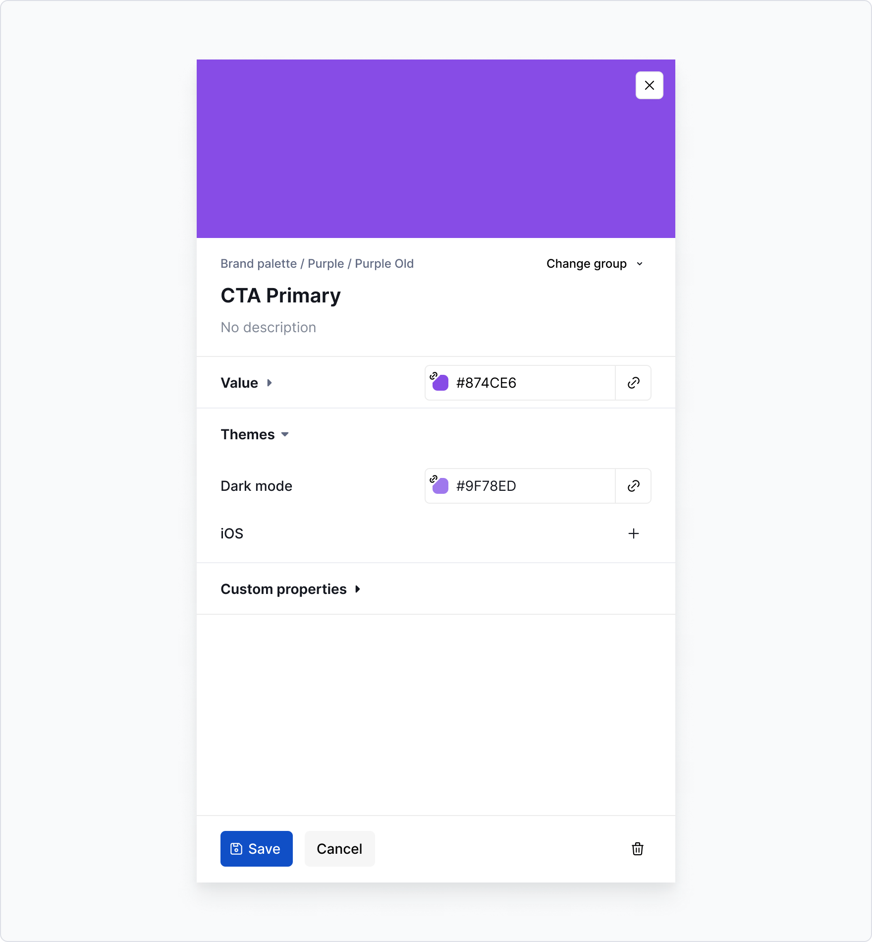 Themes: Edit theme token