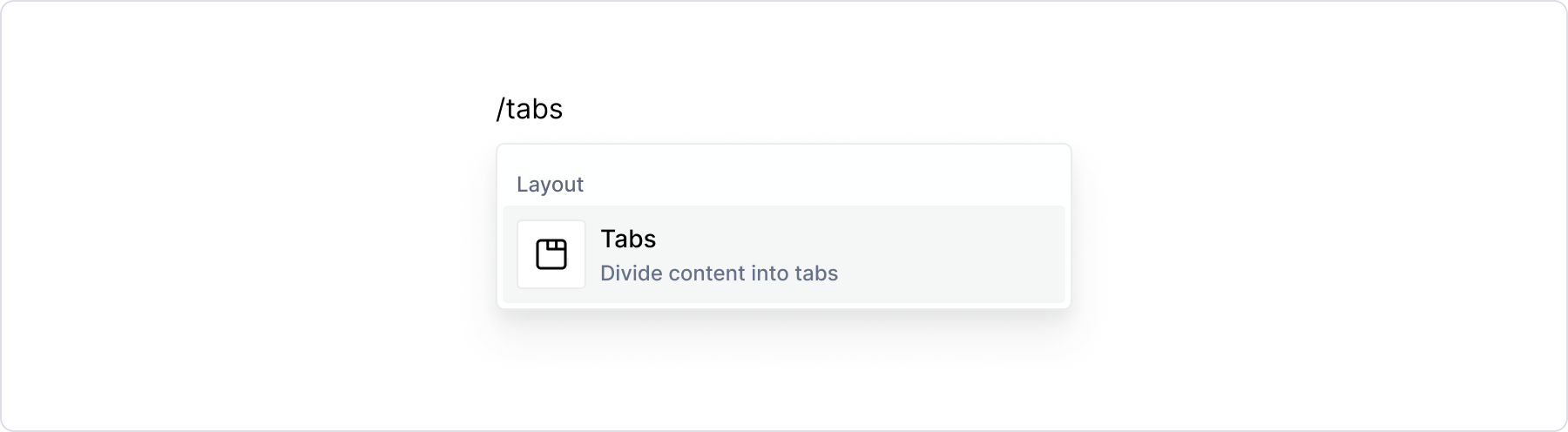 Tabs block - menu