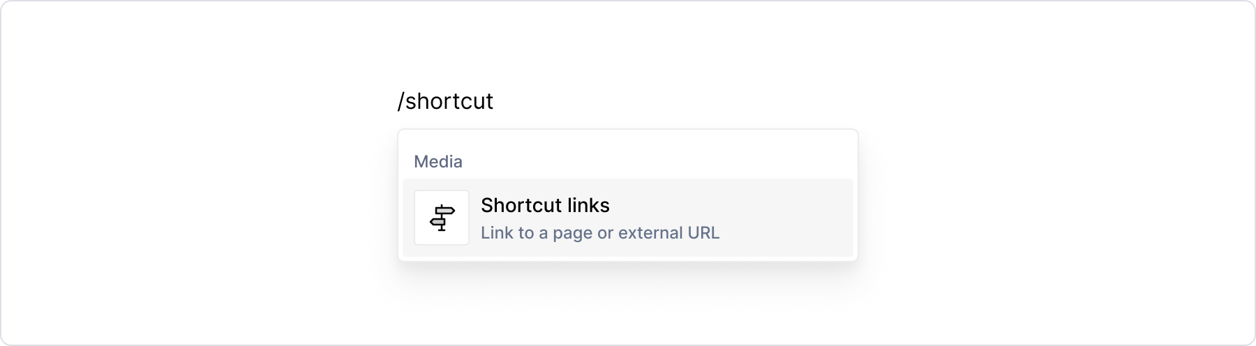 Shortcut / menu