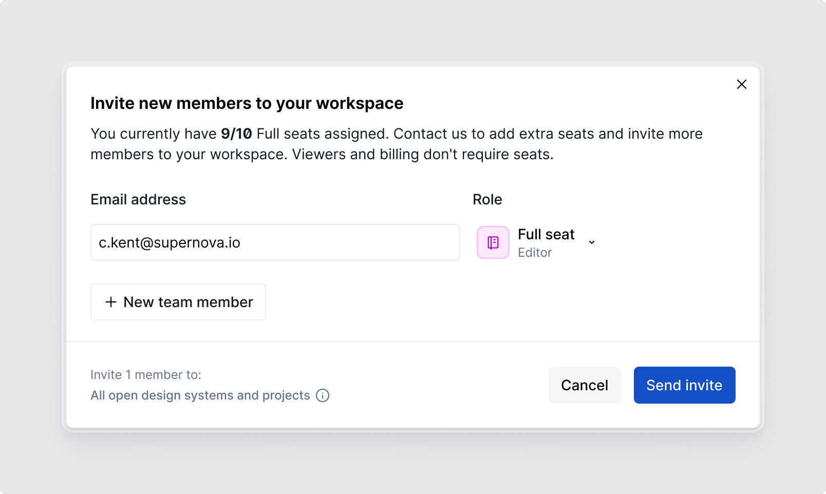 Team Settings / Invite