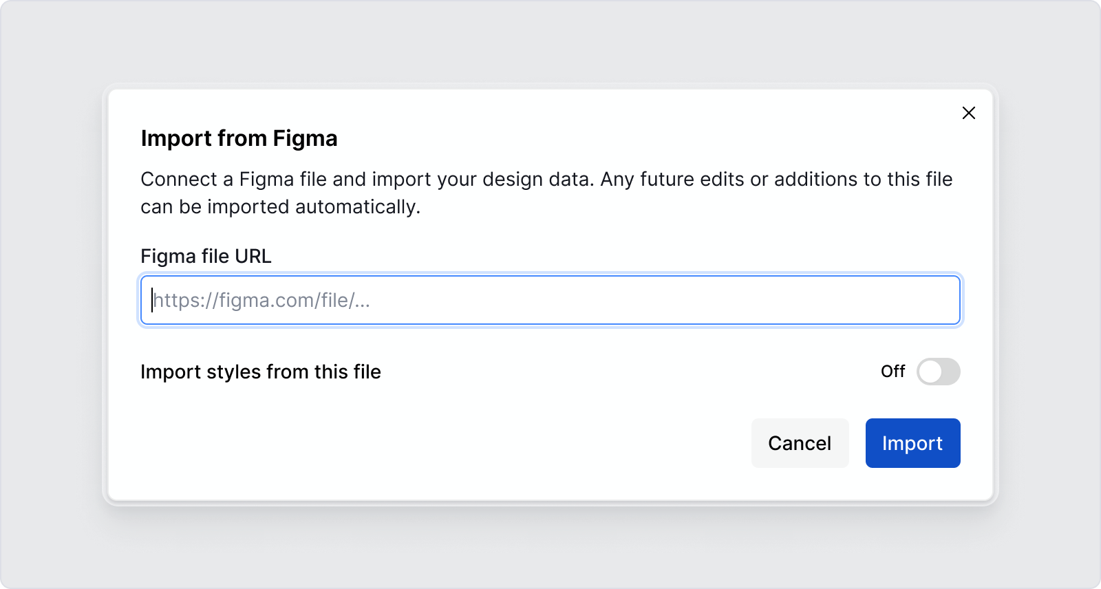 Import from assets context