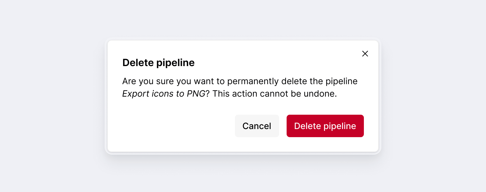 Delete pipeline